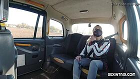 sexy blonde widow rides hard in the taxi 🚀