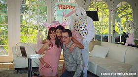 older guy instructs petite redhead on her first anal ride