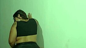 flashing my tits while fingering at the table corner