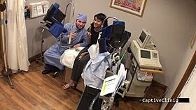 Eliza sheilds curly brunette guinea pig spreads shaved pussy 😈🧪