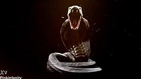 She eagerly serviced the massive cock with licks and rides