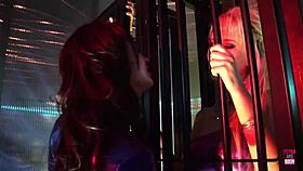 hey check out this brunette bdsm master forcing her slaves to fuck caged blondes hard