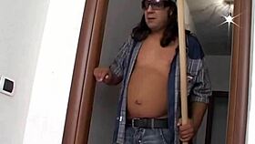 dirty european milf spreads fat hairy pussy for rough fuck