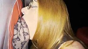 she deepthroats gloryhole cock in swing house till cum explodes