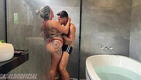 french housewife flashes huge natural tits in homemade swingers fun