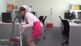 Chihiro Akino's Fierce Office Blowjob Demands Hot Creampie