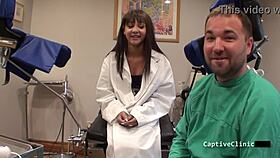 Eliza sheilds curly brunette guinea pig spreads shaved pussy 😈🧪