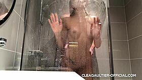 Clea Gaultier Seduces in Steamy Shower Bath with Wet Body Tease