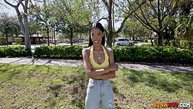 skinny ebony eden west rides and milks big black cock deep