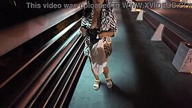 Milf Bra-less Panties-off Teasing On Bridge?