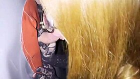 she deepthroats gloryhole cock in swing house till cum explodes