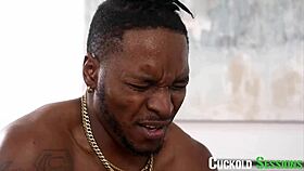 Busty French woman enjoys time with huge endowed partner