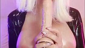 latex mistress octokuro commands your jerk off with big tits tease 😈🔥