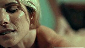 Two sexy blondes, Lena Paul and Sinn Sage, massage boobs then dive into pussy licking