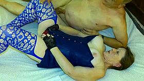 granny blues teases with vibrator foreplay until massive cum explosion