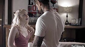 old guy pops nervous tiny blonde teen's virginity