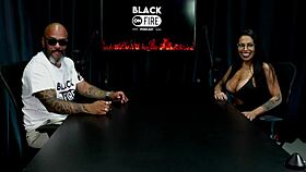 damn this naughty babe strips showing massive tits on sheer red?