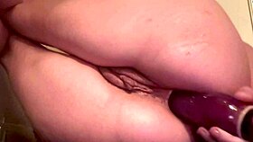horny italian milf stretches tight asshole with huge dildo slow motion wet masturbation 🍑💦🔥😈