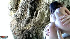 at the beach susy gala rides cock with her big tits bouncing wildly