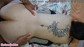 Blonde milf goddess worships her big ass with HAIRY PUSSY anal play