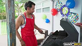 gianna dior strips naked to surprise and suck stepdad's throbbing cock on father's day