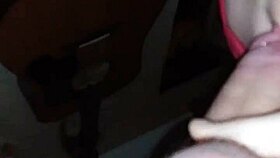 Girlfriend blindfolded, doesn't know she's sucking old cock on film!