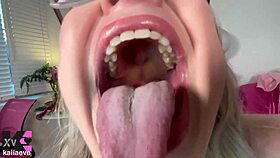 Tattooed Blonde Giantess Eats Digests Tiny Man
