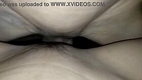 he spreads her shaved pussy rubbing clit till she squirms then pops her tight cherry