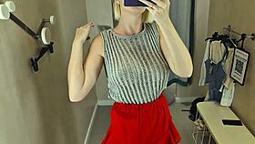 Spying on see-through try-on haul in public mall fetish shop