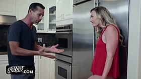 Teen sneaks away to fuck older man while watching steamy movie