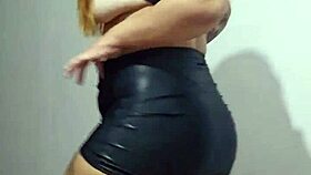 flashing my tits while fingering at the table corner