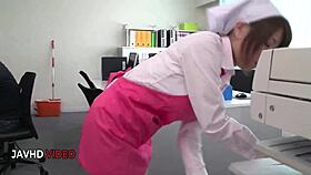 Chihiro Akino's Fierce Office Blowjob Demands Hot Creampie