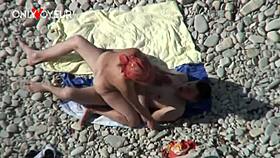 Busty Cougar Milf Flashes Big Natural Tits Before Outdoor Beach Fuck With Young Stud