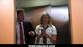 Freeusegirls cute teen jill taylor bent over fucked raw in elevator by rion king monster cock