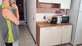 Risky Fuck with Hot Friend While Cuckold Hubby Showers - Cum Inside!