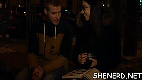 omg this nerdy slut gets impaled rough on strapon pov