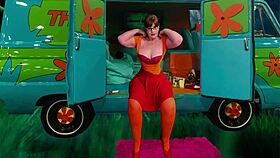 velma dinkley enjoys double penetration and creampie action