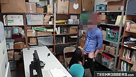 Sexy Ebony Teen 18+ Bent Over Doggystyle Pounded for Stealing!