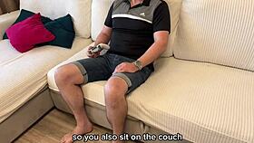 Huge Cock Brutally Pounds Stuck Russian Amateur Milf On Sofa Hard!