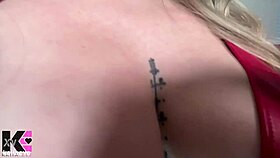 Tattooed Blonde Giantess Eats Digests Tiny Man