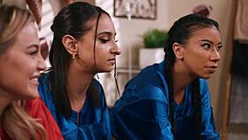 Rivals Clash In Intense Lesbian Group Fuck!