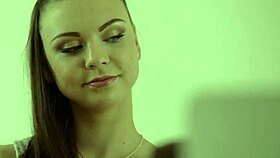 guy tinkers with computer while pounding girlfriend doggystyle