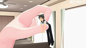 Luna's giantess mmd welcomes surprise tiny visitors! 😲👣