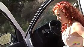 hey, check this tattooed redhead shannon kelly riding monster cock on red sofa