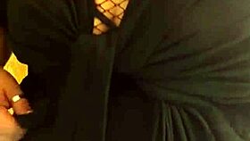 my wife turns sluttier showing massive tits in lace bra and mesh top