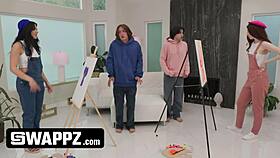 Swappz virgins spot first cocks and swap partners during steamy nude model session