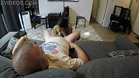 Mandy Mynxx Gags on Cock in Oral Couch POV