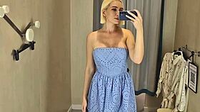 Spying on see-through try-on haul in public mall fetish shop