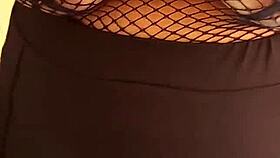 my wife turns sluttier showing massive tits in lace bra and mesh top