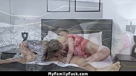 Hey stepbro come to the bedroom with us horny teens for this wild threesome fuckfest